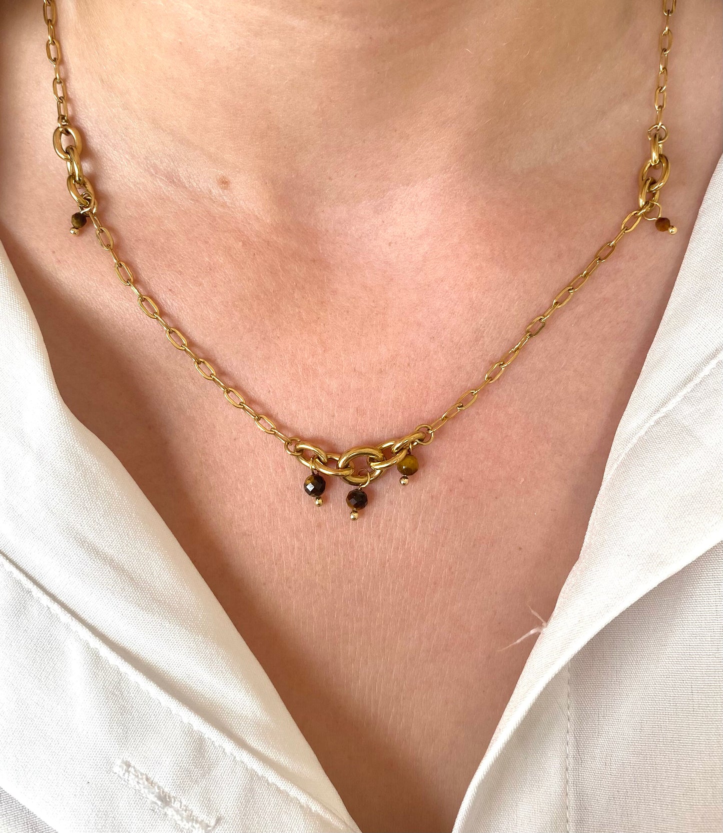 Collier ZANIAH Oeil de tigre