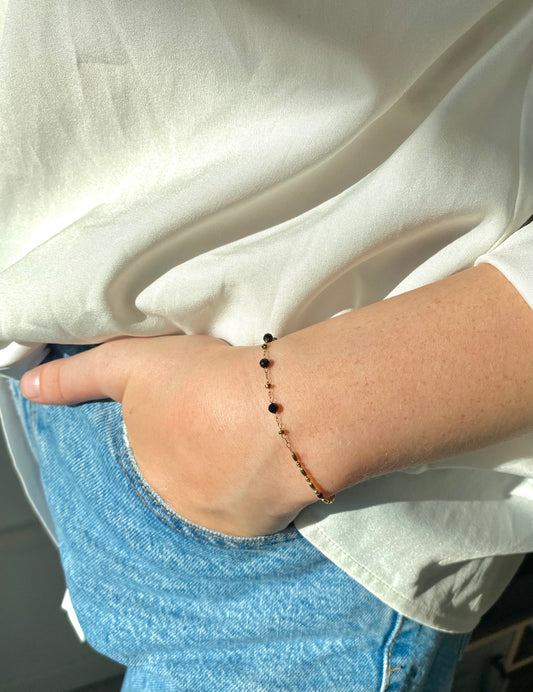 Bracelet ALYA Agate noire