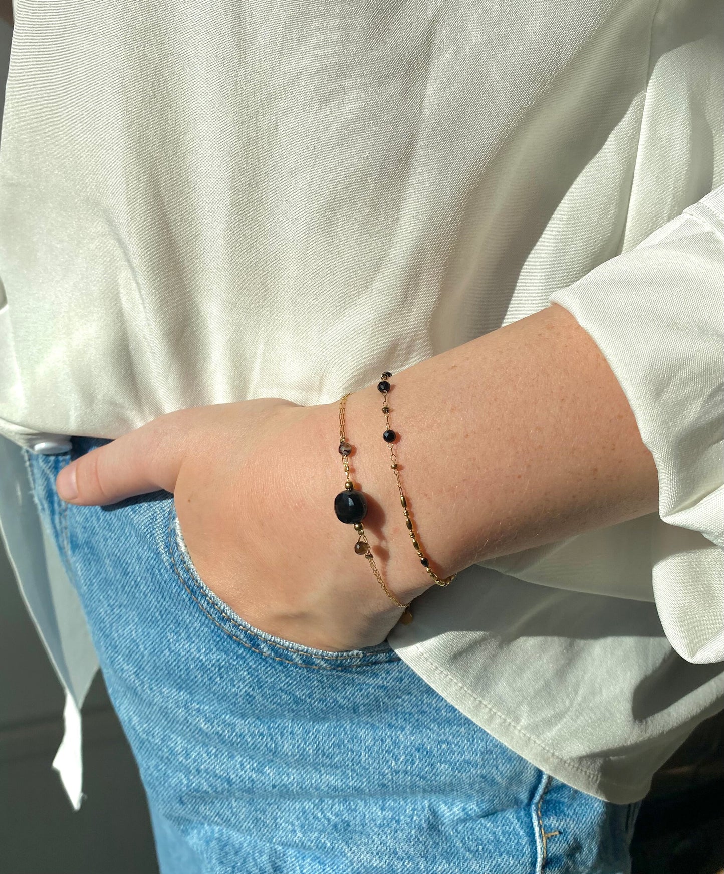 Bracelet MEÏSSA agate noire