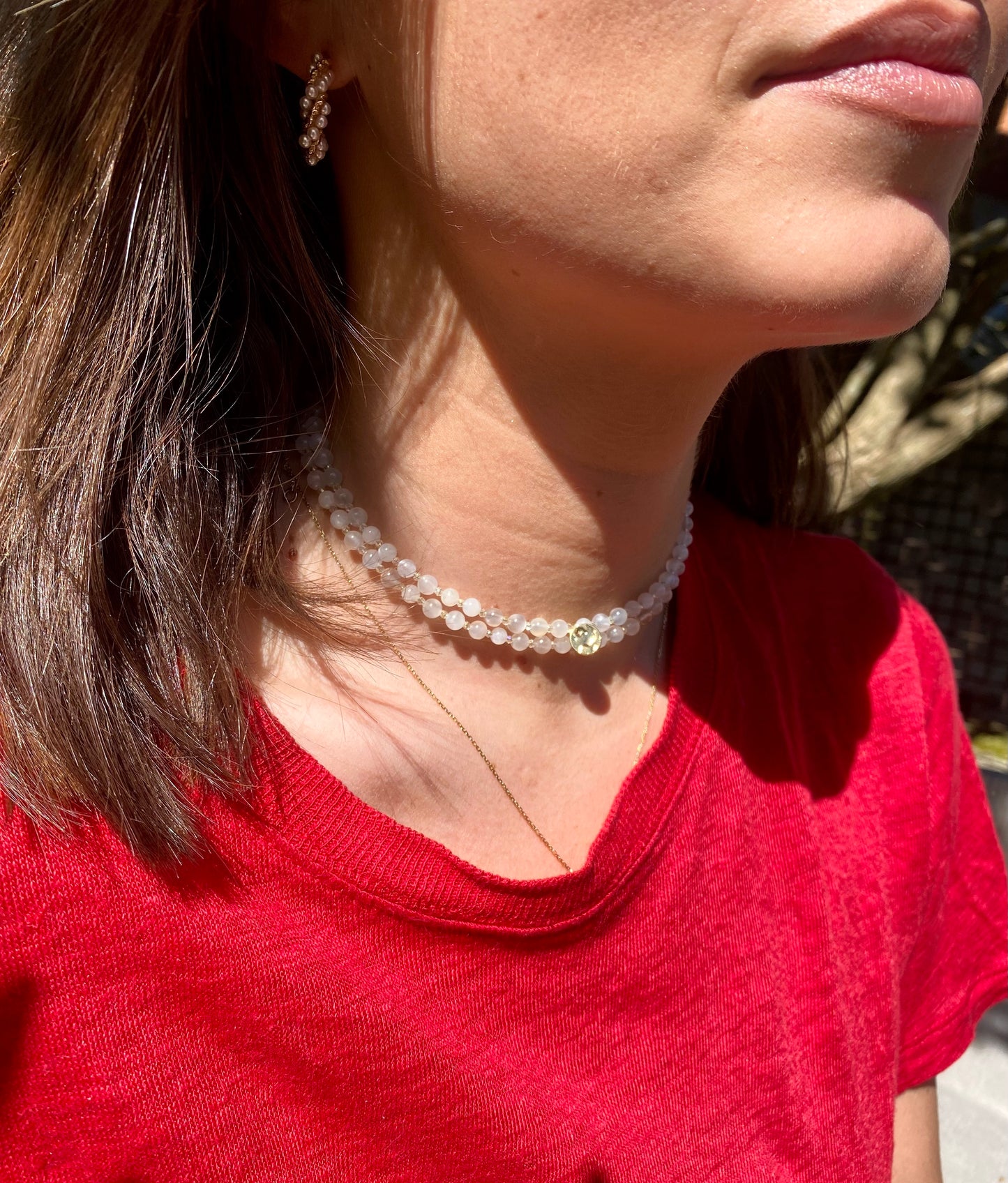 Collier double en Pierre de lune